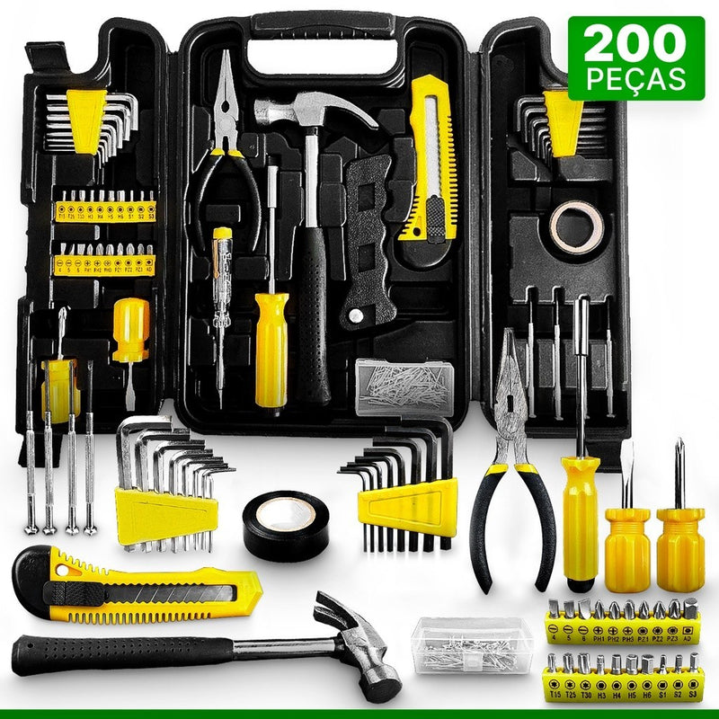 Kit Jogo de Ferramentas 200 Peças Profissional | Titanium